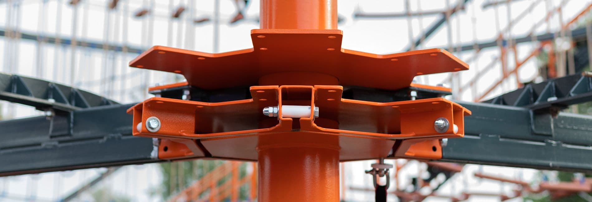 Orange powder coated structural brace