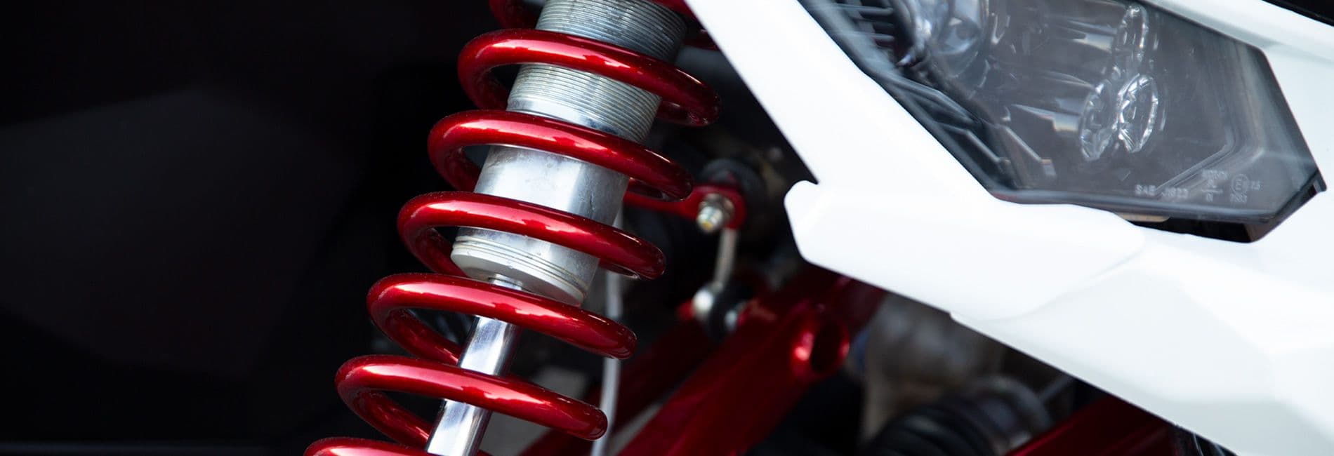UTV shocks powder coated in red