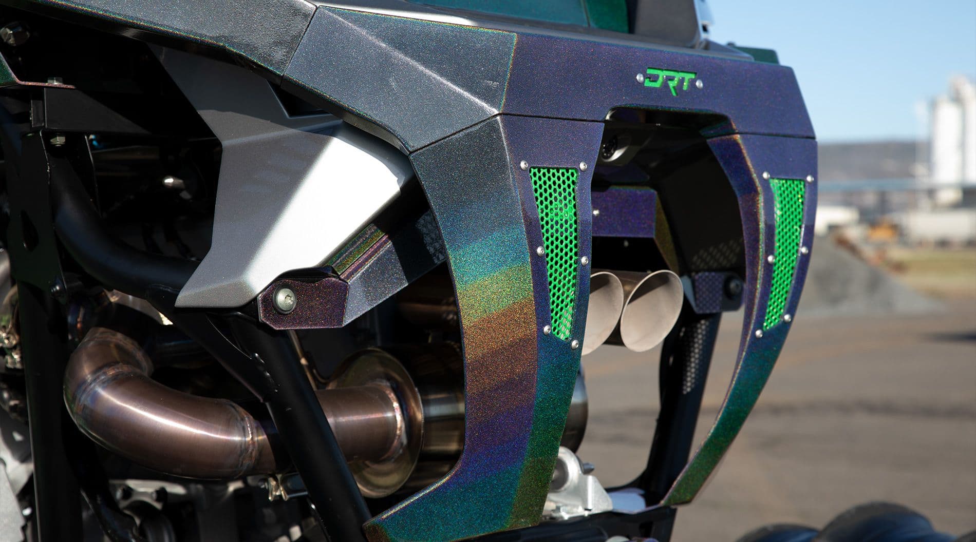 UTV bumper in green and universe