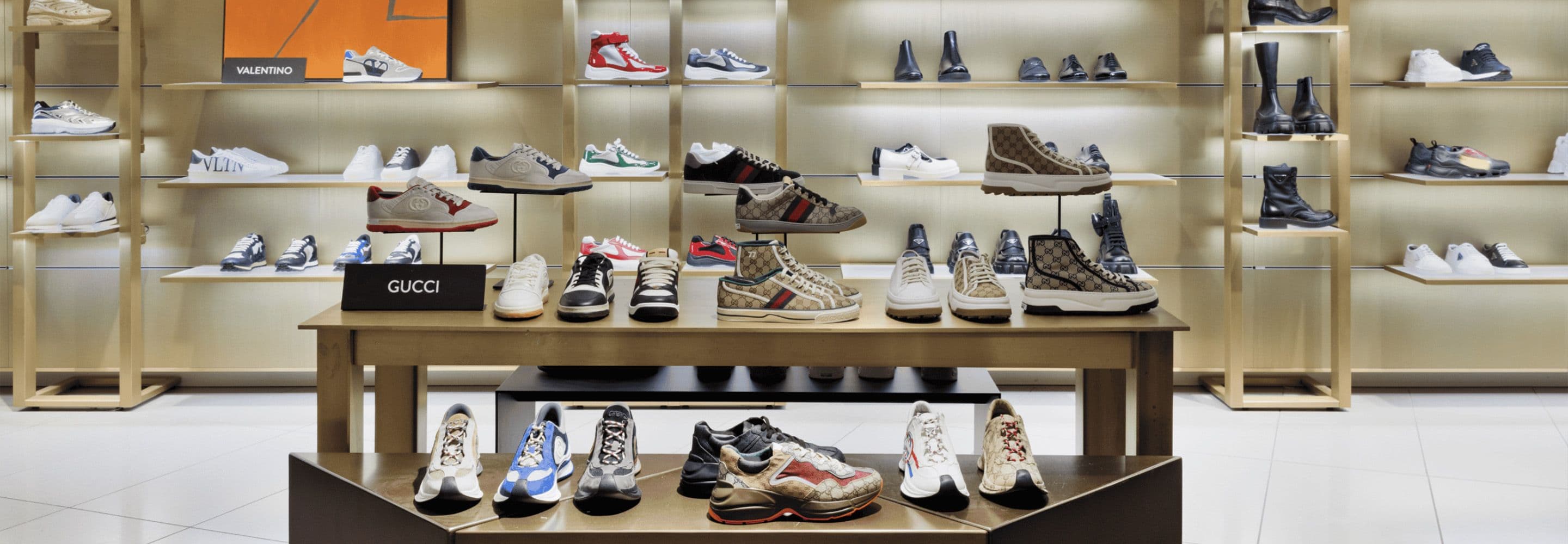 Gucci shoe display