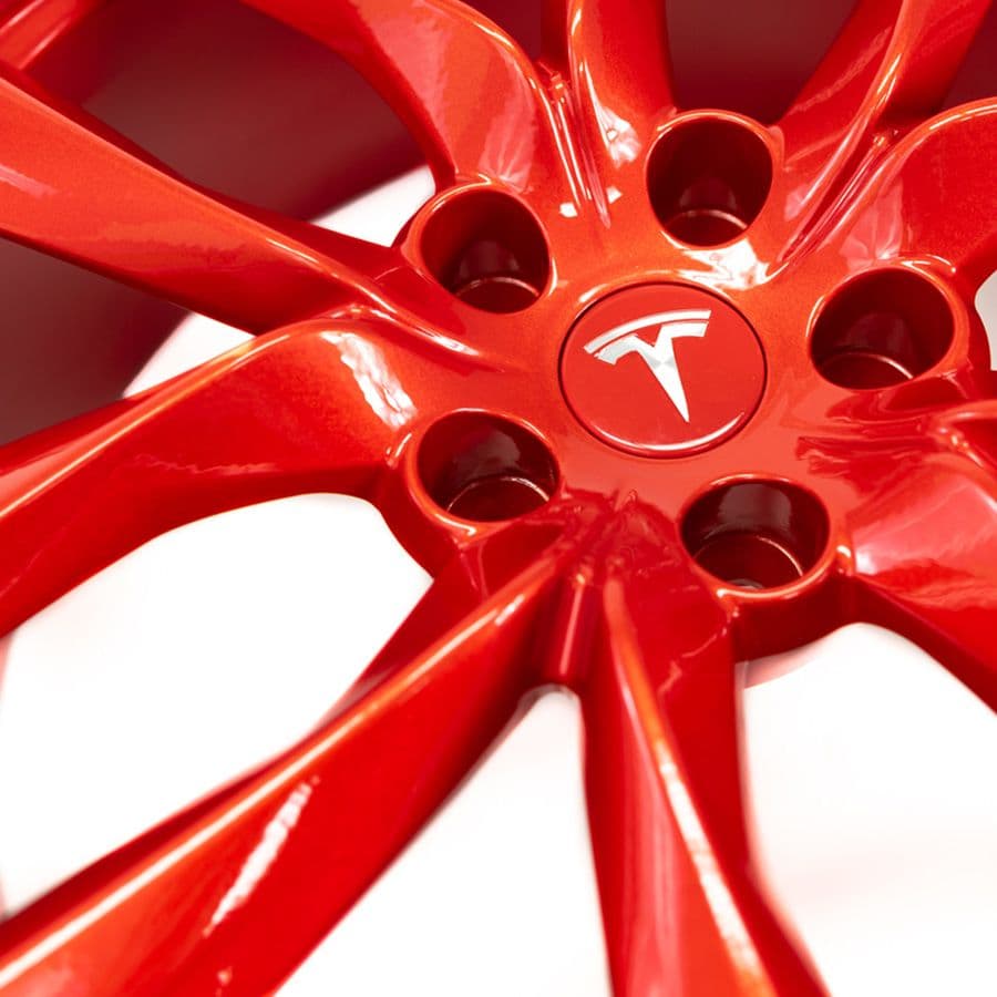 Red Tesla Wheel