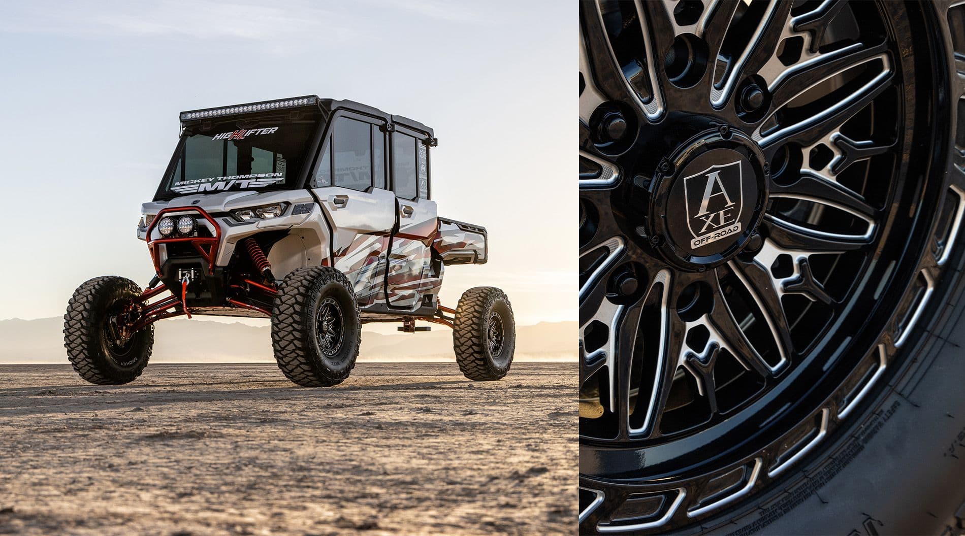 Black and silver UTV wheels