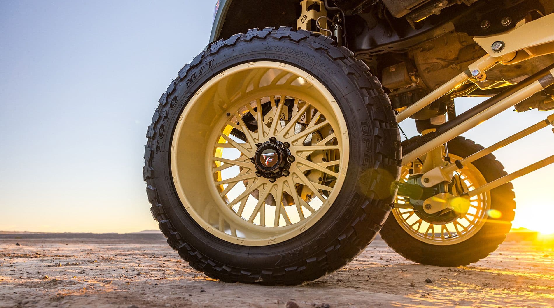 Gold truck wheels