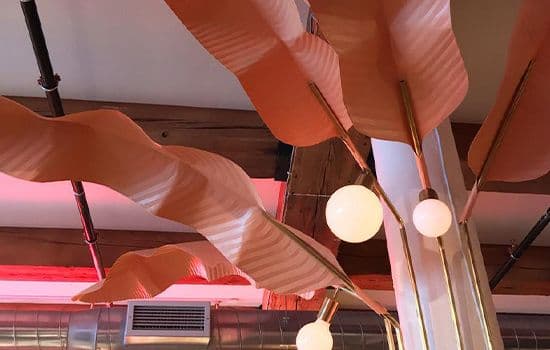 Event lighting with leaf theme