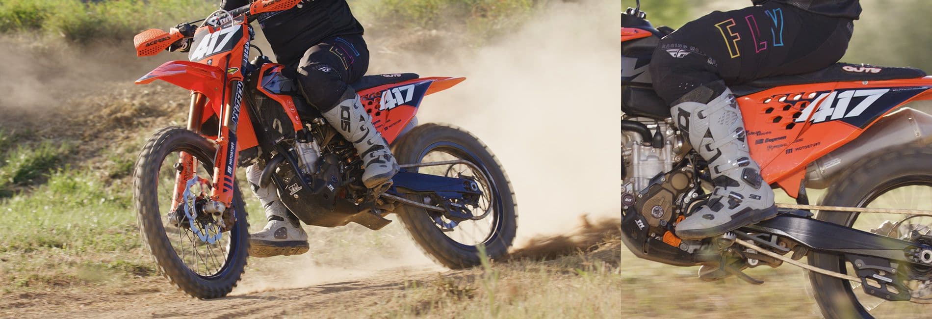 Motocross application of Prismatic Powders